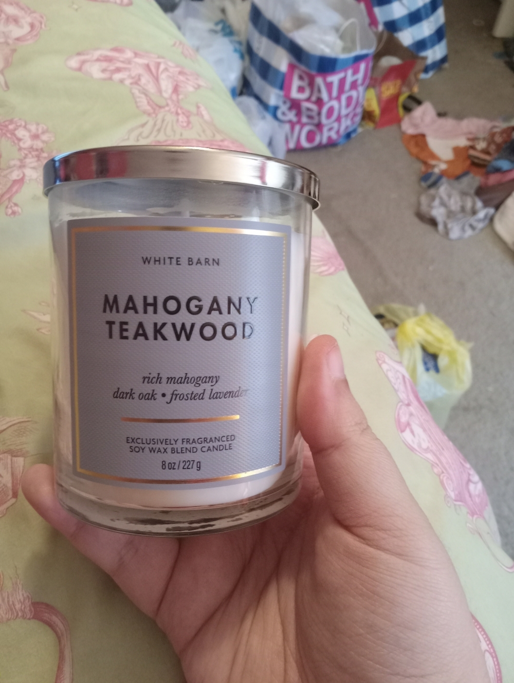 NWT White Barn Single Wick Mahogany Teakwood Candle